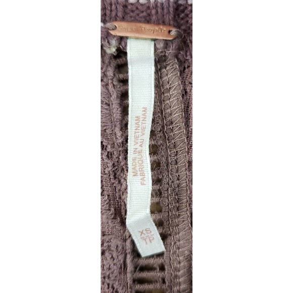 Free People Mauve/Pinkish/Taupe Lace Top ~ Size XS / Extra Small - Picture 8 of 12